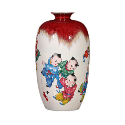 Compatible porzellan Jahrriesnge  for kiln change cracked glaze pomegranate flower vase cna0441 