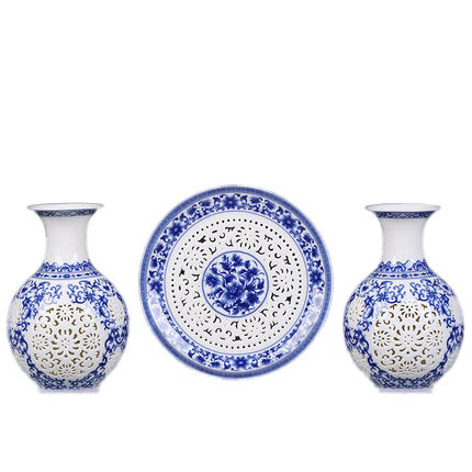 Compatible porzellan Jahrriesnge  for hollow  vase set 3 pcs cna0907 