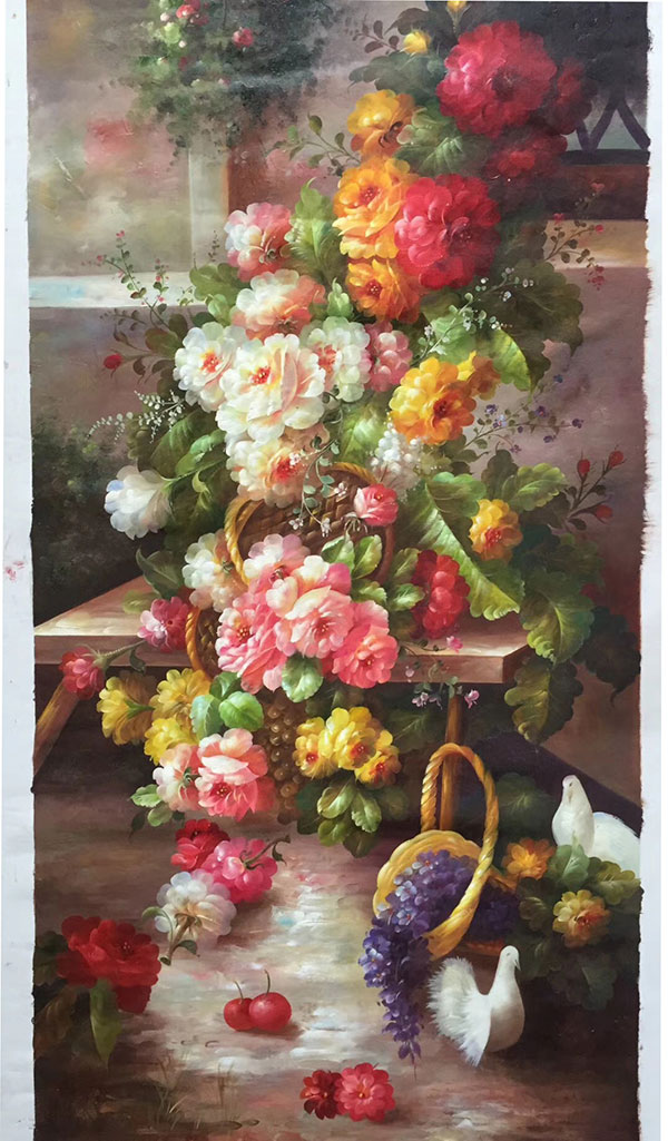 Compatible Ölgemälde JAHRRIESNGE  for flower-lpg0383 