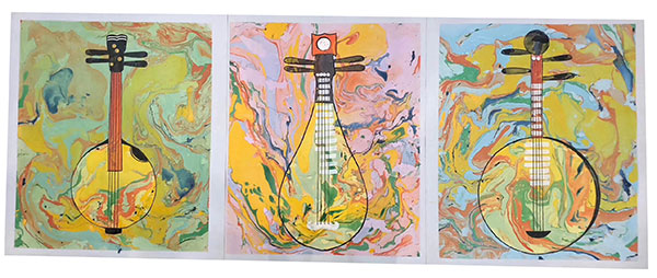 Compatible Ölgemälde JAHRRIESNGE  for guitar-lpg0420 