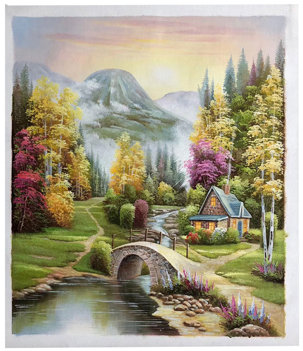 Compatible Landschaft JAHRRIESNGE  for house-bridge-river-lpg1363 