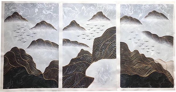 Compatible Landschaft JAHRRIESNGE  for birds-flying-lpg1403 