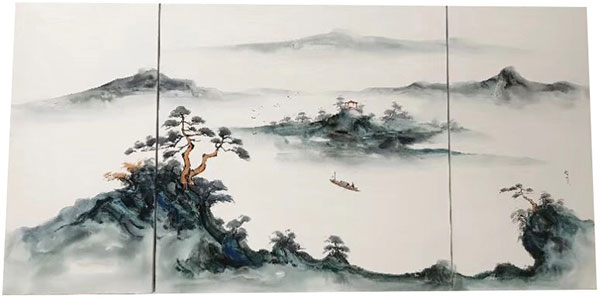 Compatible Landschaft JAHRRIESNGE  for boat-in-river-lpg1409 