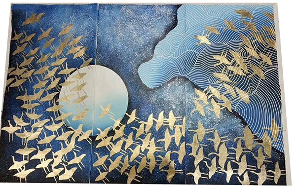 Compatible Landschaft JAHRRIESNGE  for birds-moon-lpg1471 