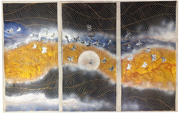 Compatible Landschaft JAHRRIESNGE  for birds-moon-lpg1472 