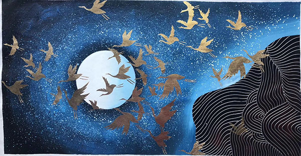 Compatible Landschaft JAHRRIESNGE  for birds-lpg1508 