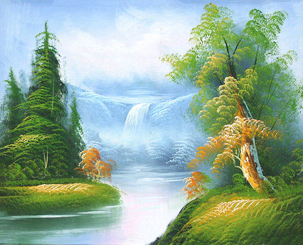 Compatible Landschaft JAHRRIESNGE  for waterfall lpg2396 