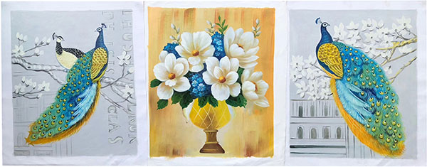 Compatible Tiere Jahrriesnge  for mixed  peacocks and flowers lpg2681 